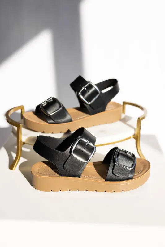 Soda Jackie Platform Sandals for Women in Black/Tan | JACKIE-S BLACK/TAN made by Fortune Dynamic Inc