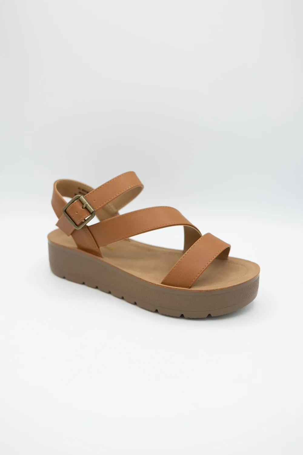 Soda Edoly Asymmetrical Platform Sandals for Women in Cognac | EDOLY-S COGNAC sold by Glik’s product image thumbnail 3