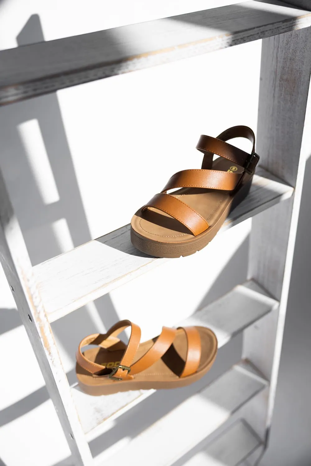 Soda Edoly Asymmetrical Platform Sandals for Women in Cognac | EDOLY-S COGNAC sold by Glik’s product image thumbnail 2