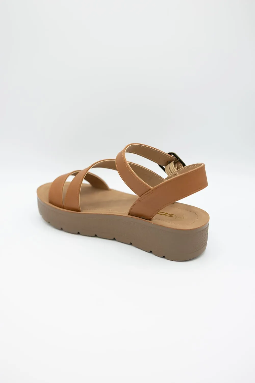 Soda Edoly Asymmetrical Platform Sandals for Women in Cognac | EDOLY-S COGNAC sold by Glik’s product image thumbnail 5