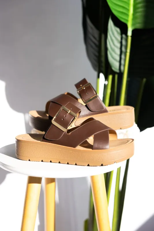 Soda Resume Platform Sandals for Women in Brown | RESUME-S BROWN made by Fortune Dynamic Inc