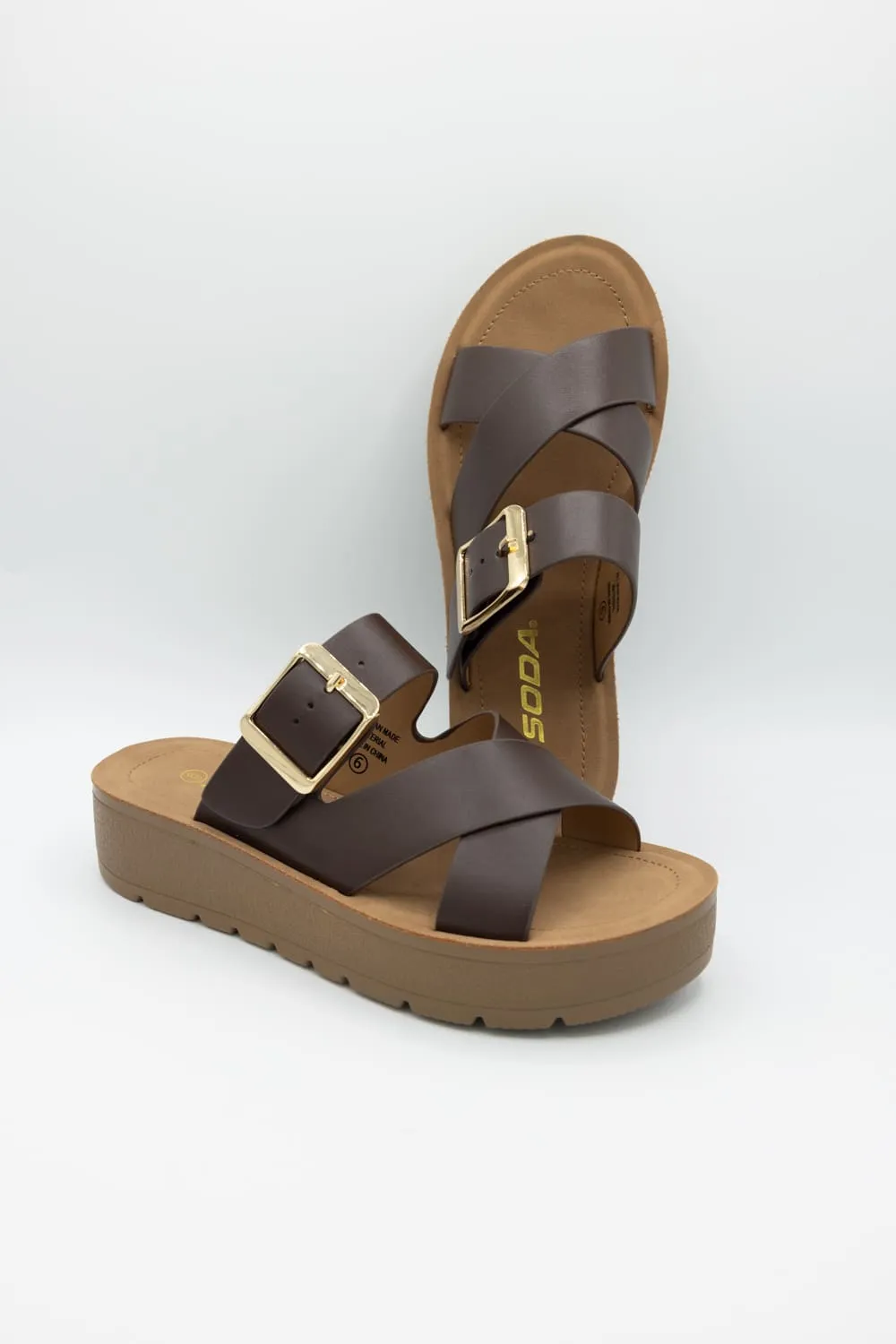 Soda Resume Platform Sandals for Women in Brown | RESUME-S BROWN sold by Glik’s product image thumbnail 2