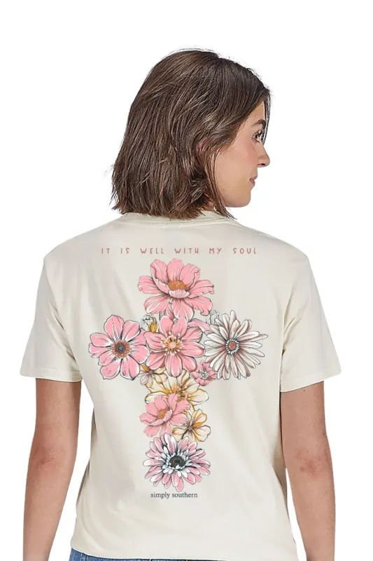 Simply Southern Well With My Soul T-Shirt for Women in Linen | SS-SOUL-LINEN made by Simply Southern