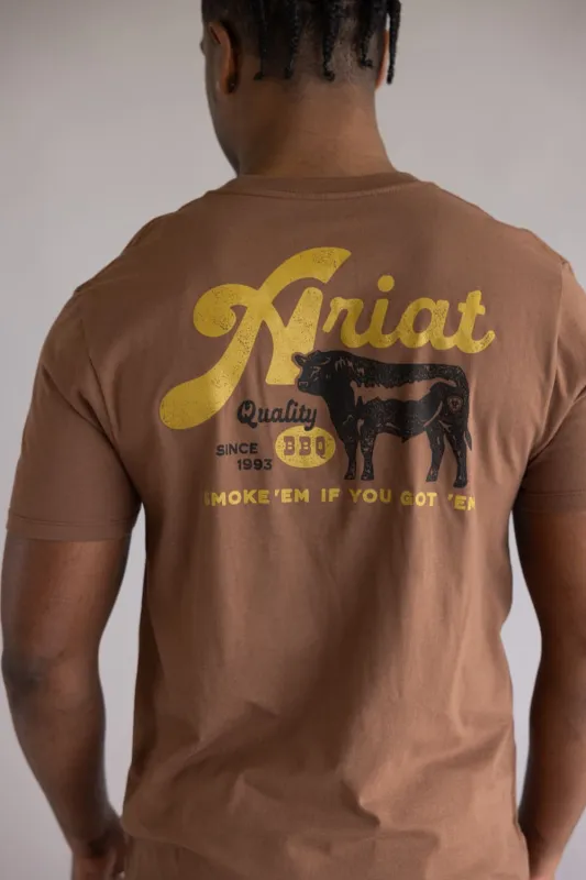 Ariat BBQ Smoke T-Shirt for Men in Soft Silt | 10071197-SOFT SILT made by Ariat