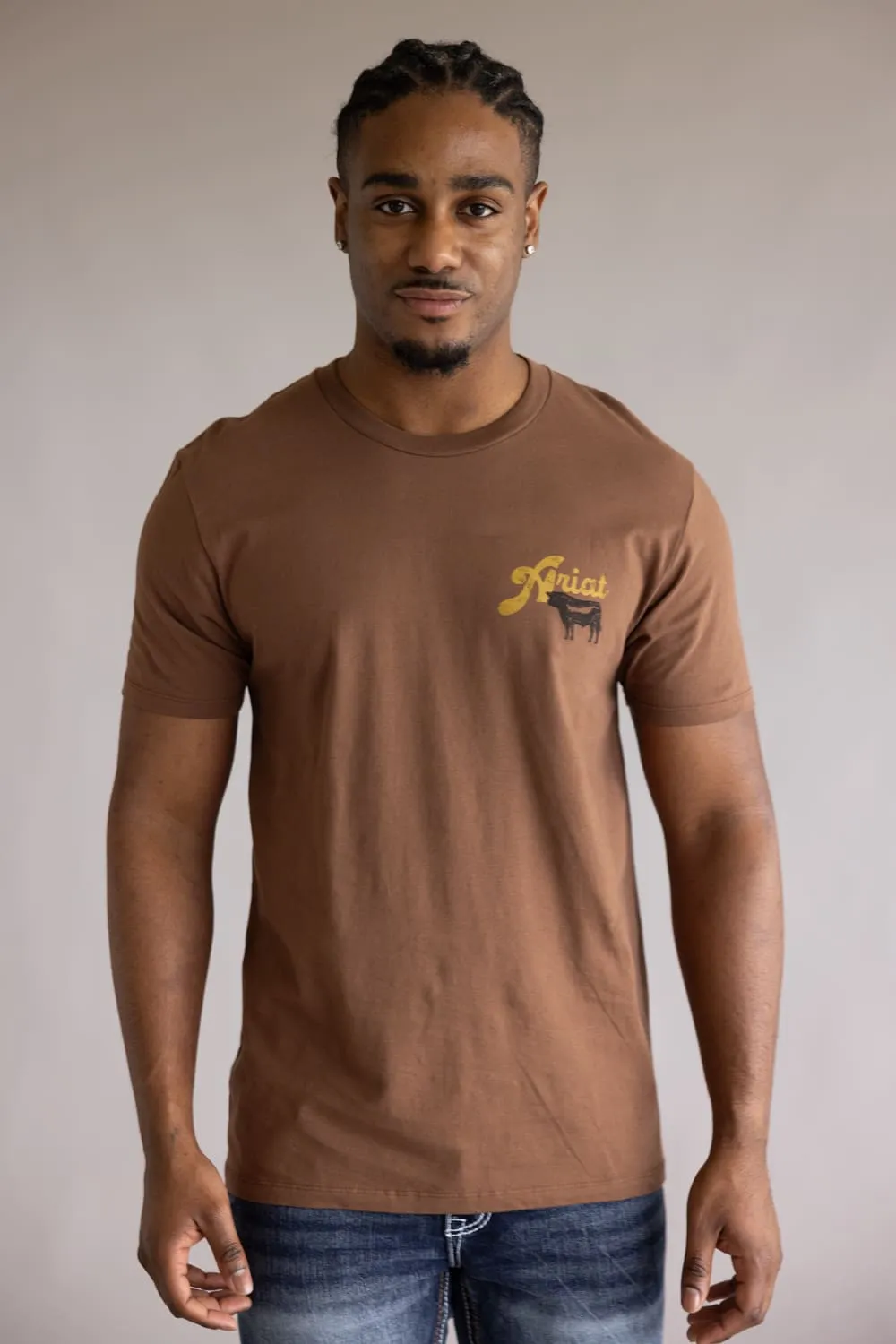 Ariat BBQ Smoke T-Shirt for Men in Soft Silt | 10071197-SOFT SILT sold by Glik’s product image thumbnail 2