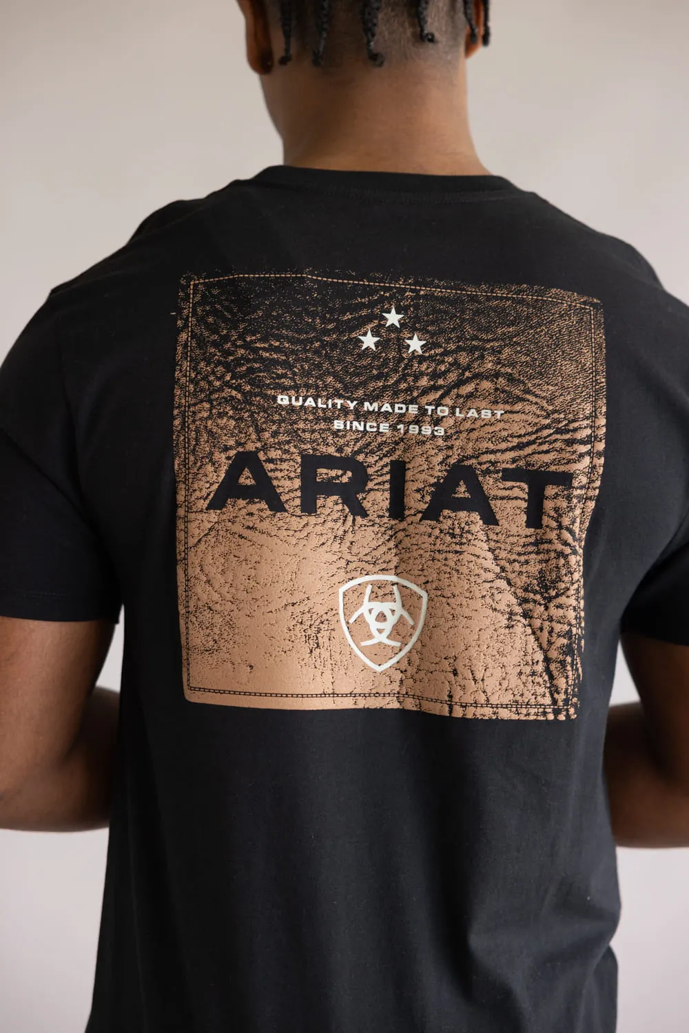 Ariat Boot Leather Patch T-Shirt for Men in Black | 10071159-BLACK sold by Glik’s