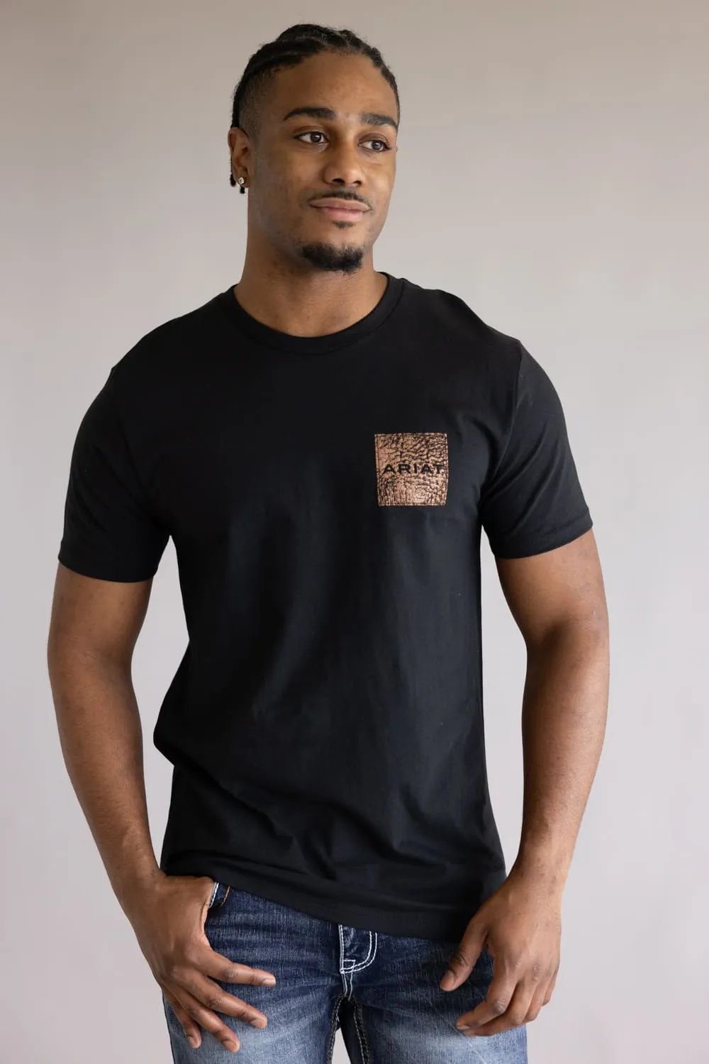 Ariat Boot Leather Patch T-Shirt for Men in Black | 10071159-BLACK sold by Glik’s product image thumbnail 2