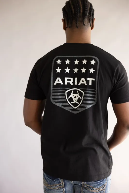 Ariat Patriotic Badge T-Shirt for Men in Black  | 10073966-BLACK made by Ariat