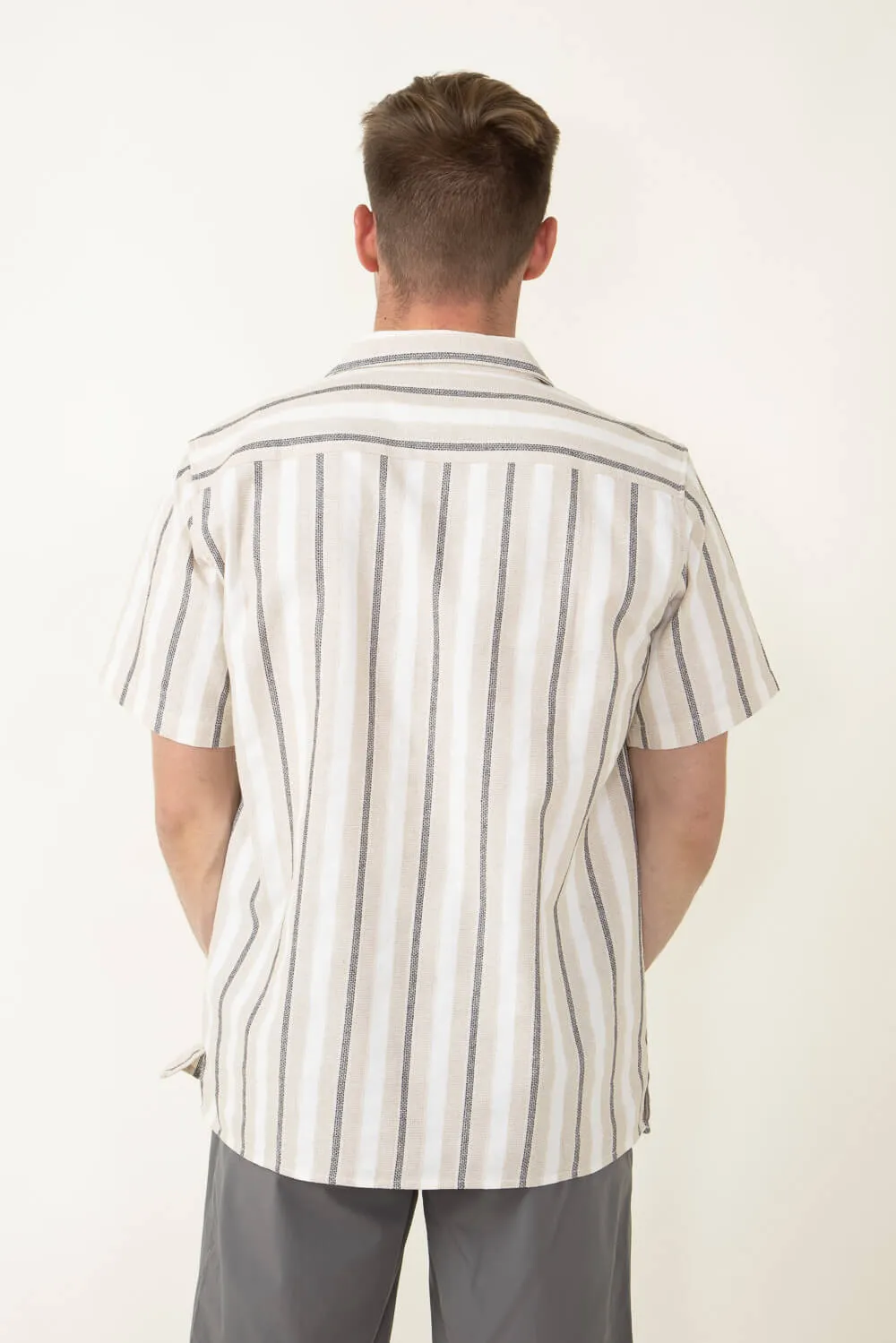 Woven Resort Button Up Shirt for Men in Tan | 4PW7059M-TAN sold by Glik’s product image thumbnail 4