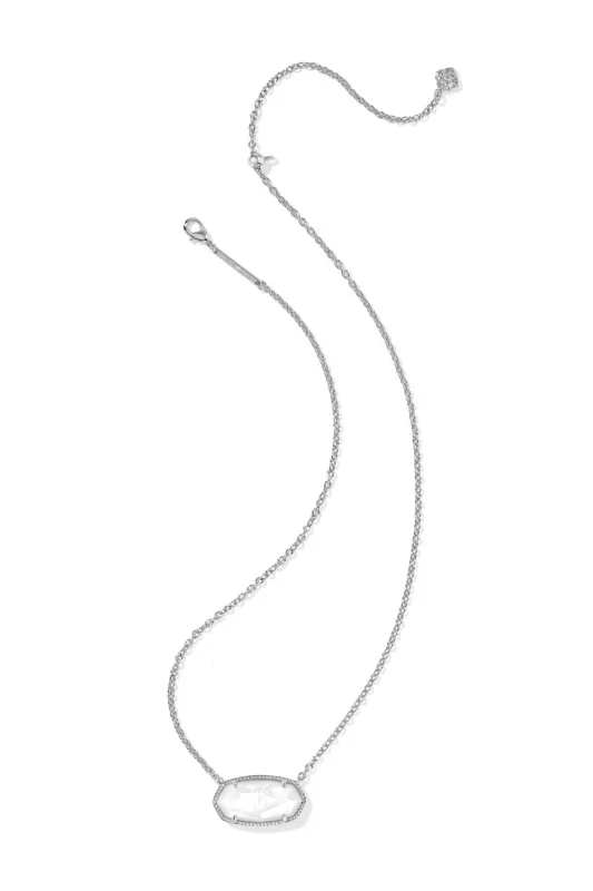 Kendra Scott Elisa Ivory Short Pendant Necklace in Rhodium | 4217715820 sold by Glik’s