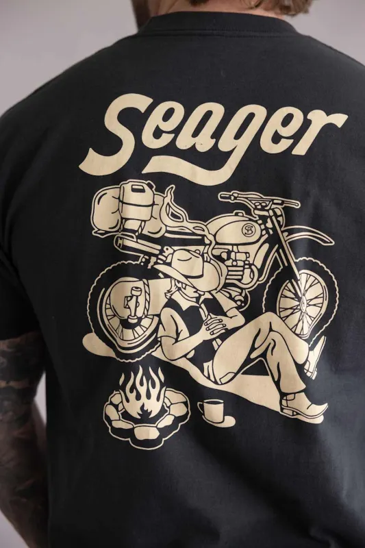 Seager Romero T-Shirt for Men in Vintage Black | MTSP26ROMEBLK made by Seager