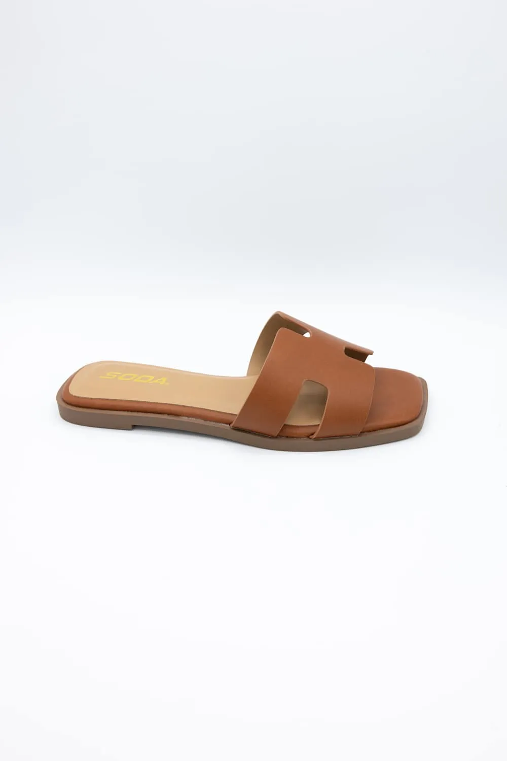 Soda Knit H-Band Slide Sandals for Women in Cognac | KNIT-S COGNAC sold by Glik’s product image thumbnail 2