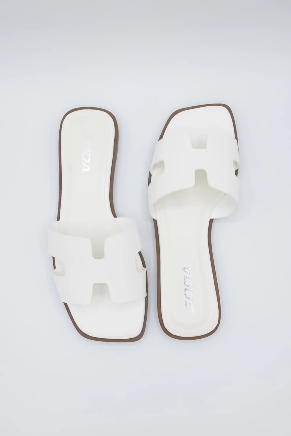 Soda Knit H-Band Slide Sandals for Women in White | KNIT-S WHITE sold by Glik’s product image thumbnail 5