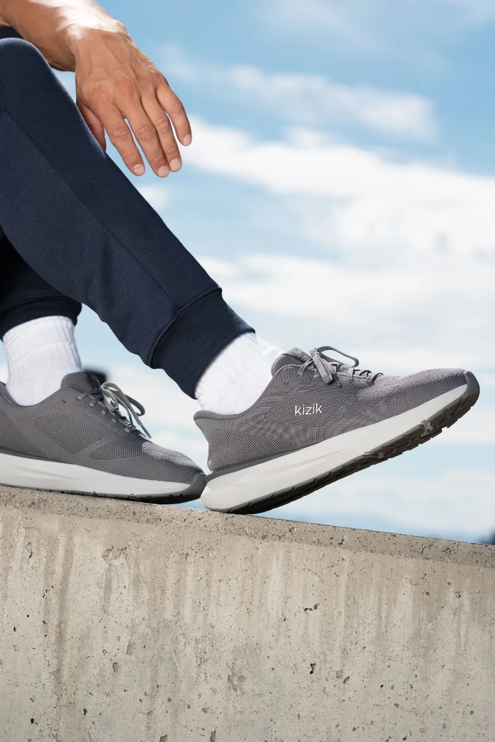 Kizik Athens 2 Knit Sneakers for Men in Grey | MATK2603-SMOKEDPEARL sold by Glik’s