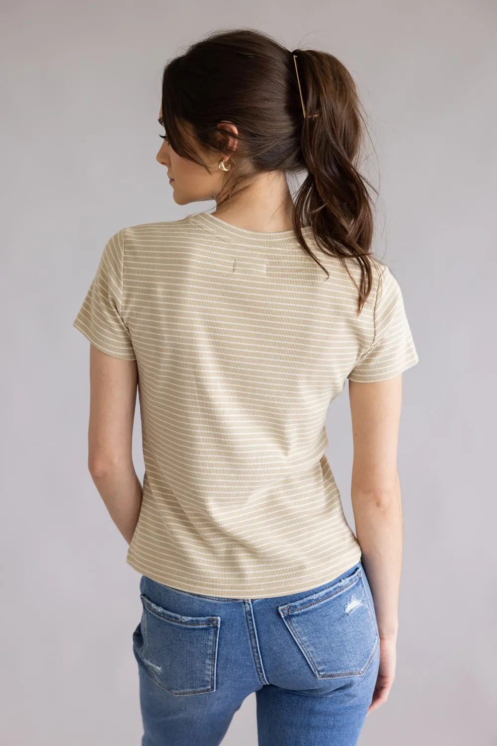Thread & Supply Annie T-Shirt for Women in White Pepper | T3544BRTS-WHITEPEPPER sold by Glik’s product image thumbnail 2