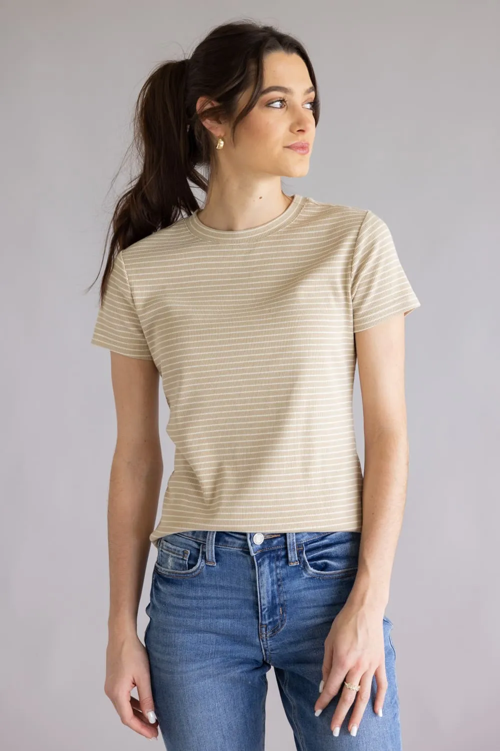 Thread & Supply Annie T-Shirt for Women in White Pepper | T3544BRTS-WHITEPEPPER sold by Glik’s