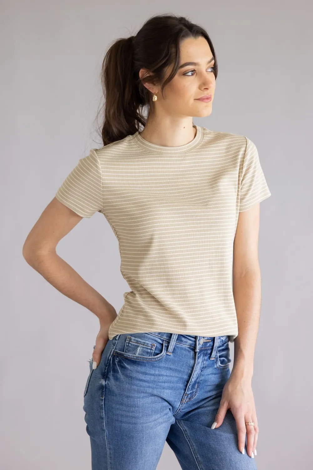 Thread & Supply Annie T-Shirt for Women in White Pepper | T3544BRTS-WHITEPEPPER sold by Glik’s product image thumbnail 4