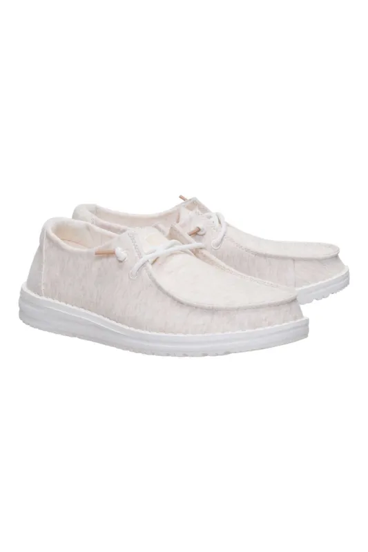 HEYDUDE Womens Wendy Stretch Jersey Shoes in Oatmeal | 45434-272 sold by Glik’s