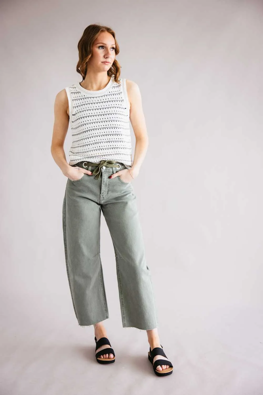 Thread & Supply Audre Tank Top for Women in Ivory Black | T3648SWTS-IVORYBLACK sold by Glik’s product image thumbnail 2