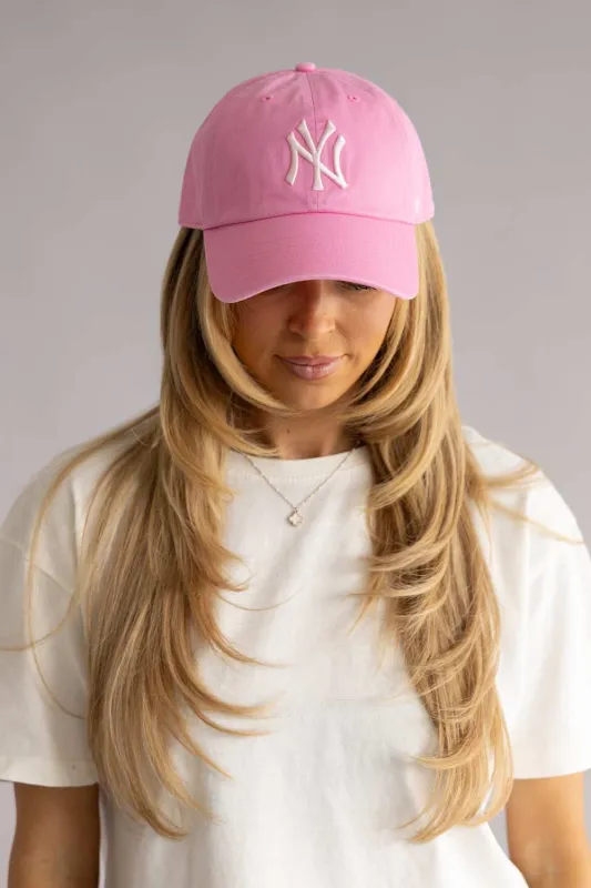 47 New York Yankees Clean Up Hat in Rose Pink | B-NLRGW17GWS-RSD made by 47