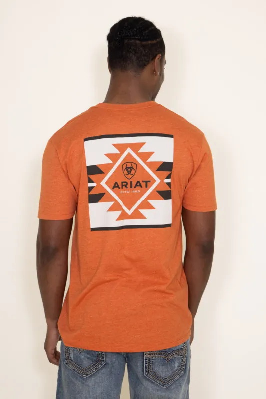 Ariat Box T-Shirt for Men in Orange | 10047611-ADOBE sold by Glik’s