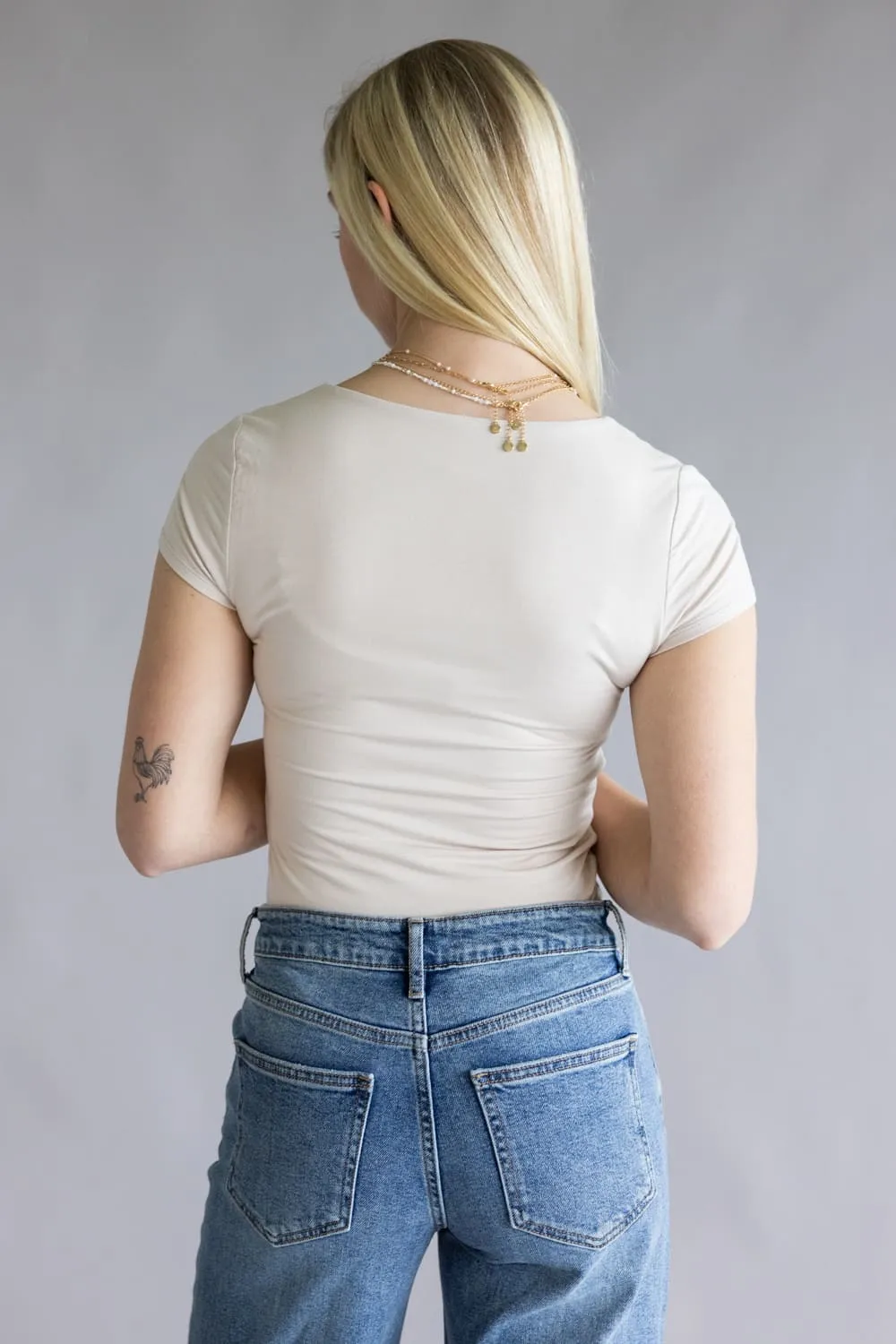 Be Cool Seamless Double Layer Knit T-Shirt for Women in Ecru | 19211-ECRU sold by Glik’s product image thumbnail 4