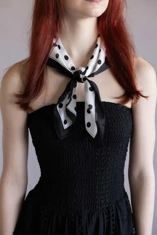 Polka Dot Scarf for Women in Black/White | WLQS109-WHITE sold by Glik’s