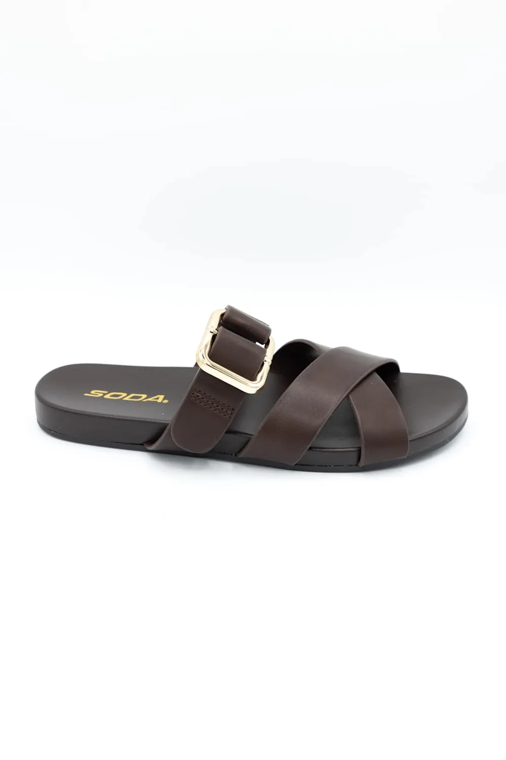 Soda Terse Slide Sandals in Brown | TERSE-S BROWN sold by Glik’s product image thumbnail 5