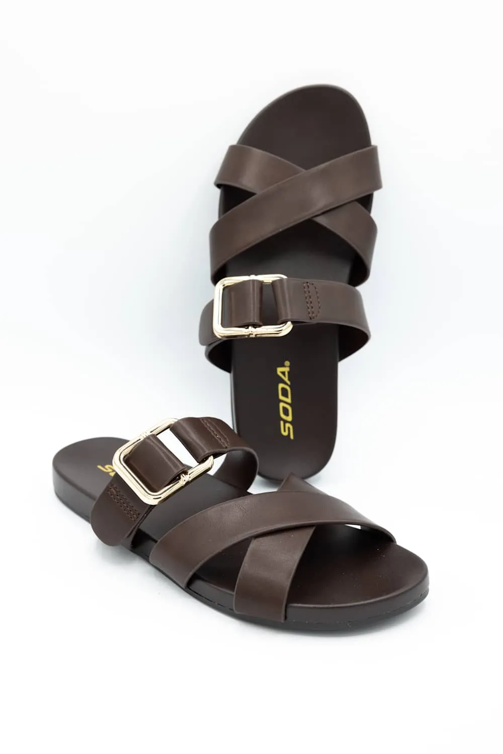 Soda Terse Slide Sandals in Brown | TERSE-S BROWN sold by Glik’s product image thumbnail 2