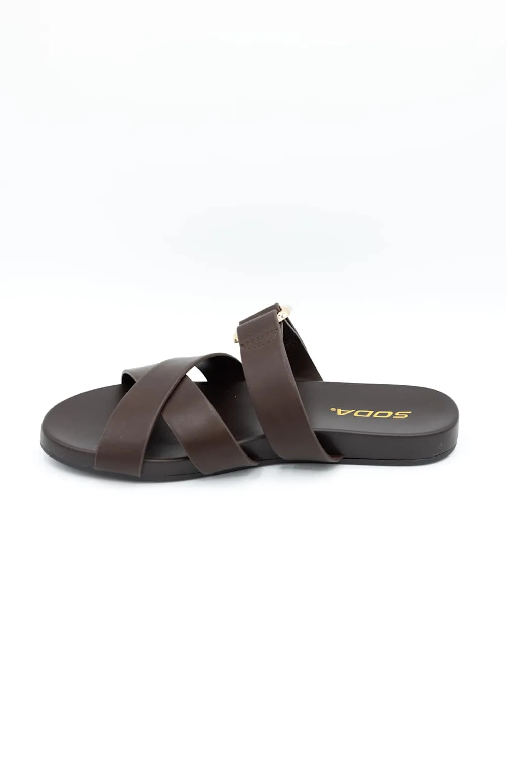 Soda Terse Slide Sandals in Brown | TERSE-S BROWN sold by Glik’s product image thumbnail 4