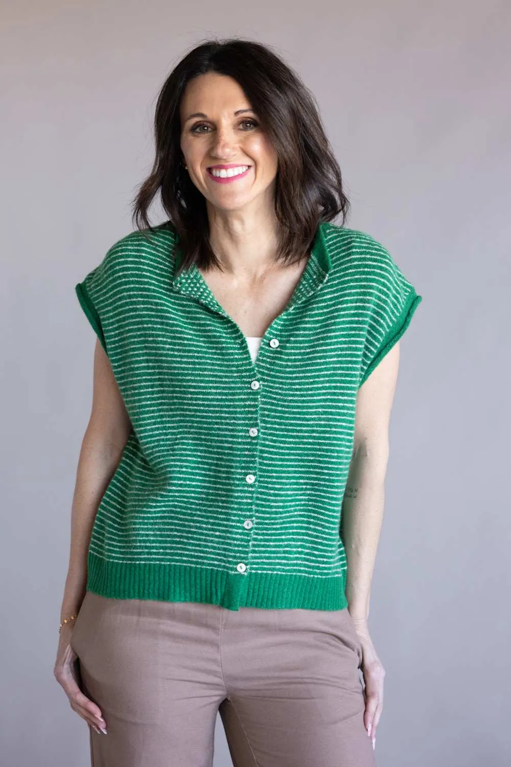 Things Between Piper Vest for Women in Kelly Green | TBW13703-KGRN sold by Glik’s product image thumbnail 4