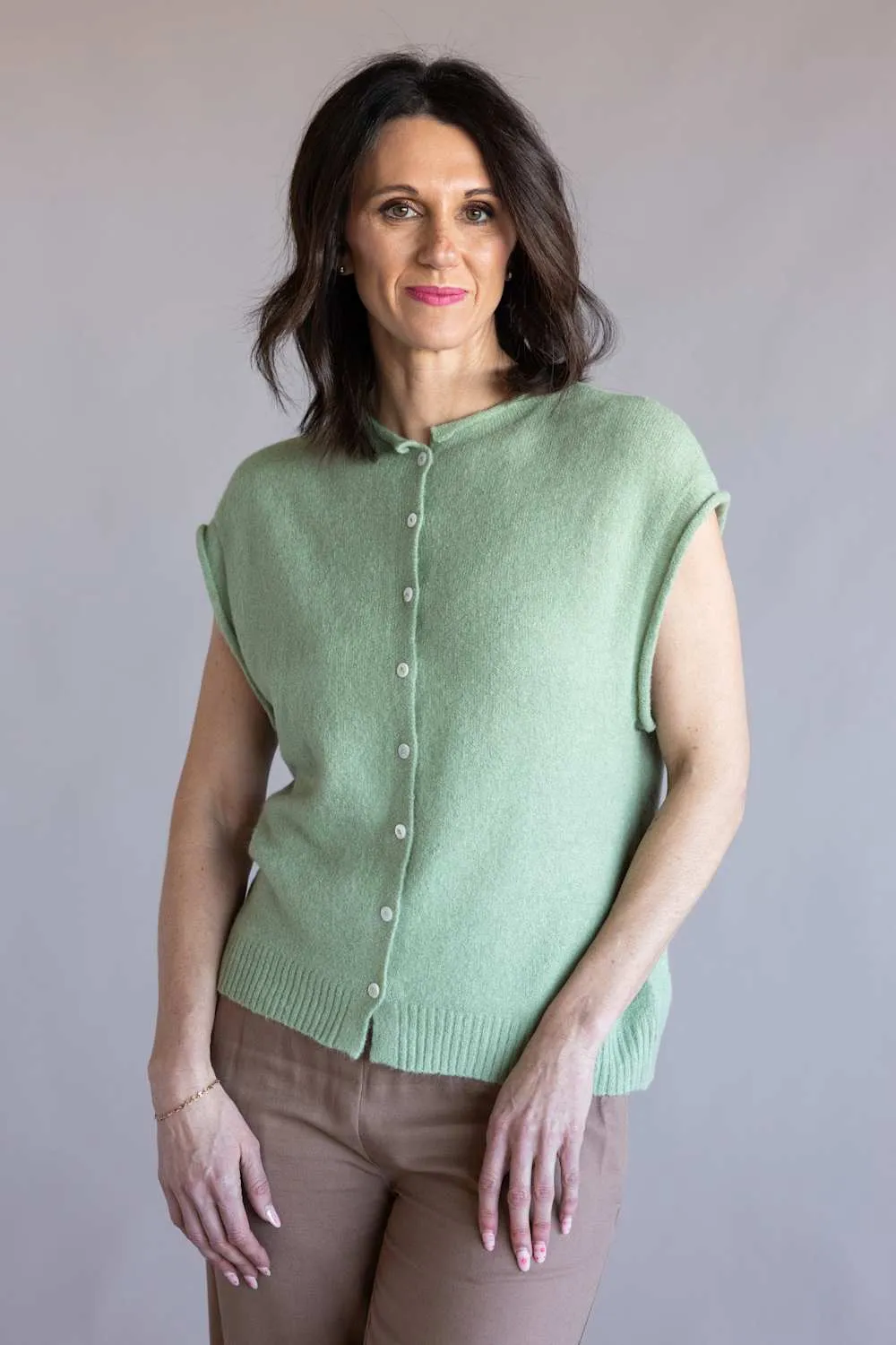 Things Between Piper Vest for Women in Matcha | TBW13702-MAT sold by Glik’s