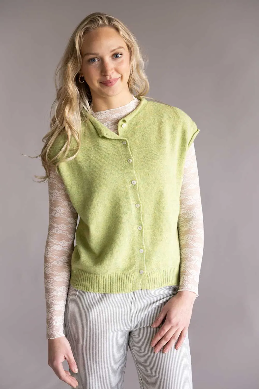 Things Between Piper Vest for Women in Lemongrass | TBW13702-LEM sold by Glik’s