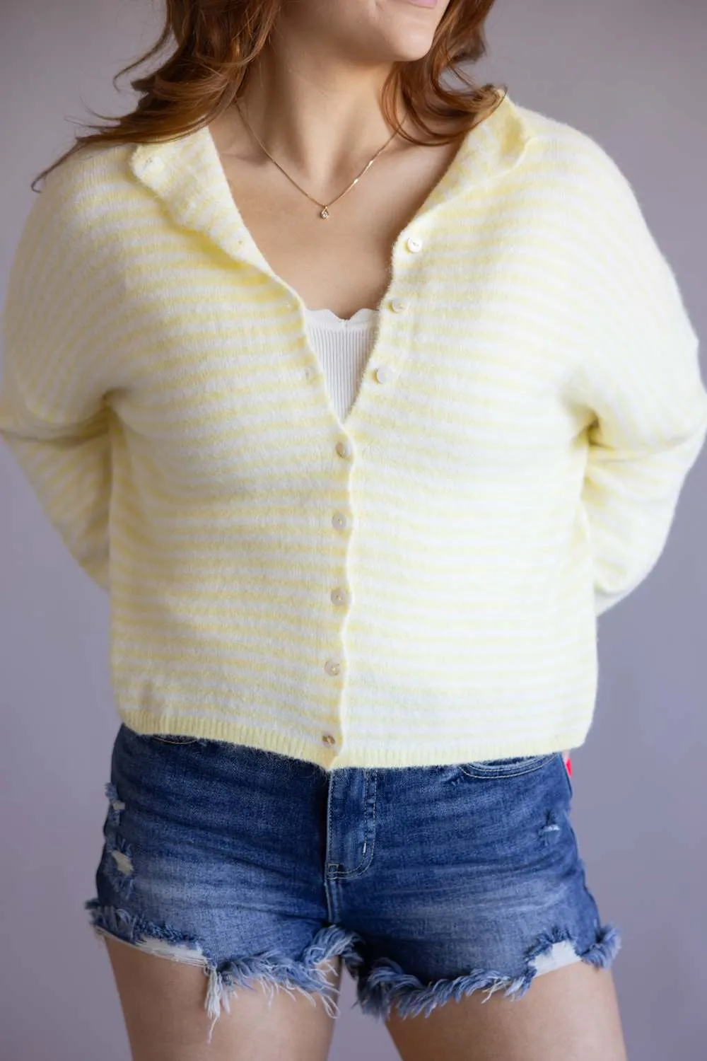Things Between Striped Piper Cardigan for Women in Butter | TBW13418-BTR sold by Glik’s product image thumbnail 3