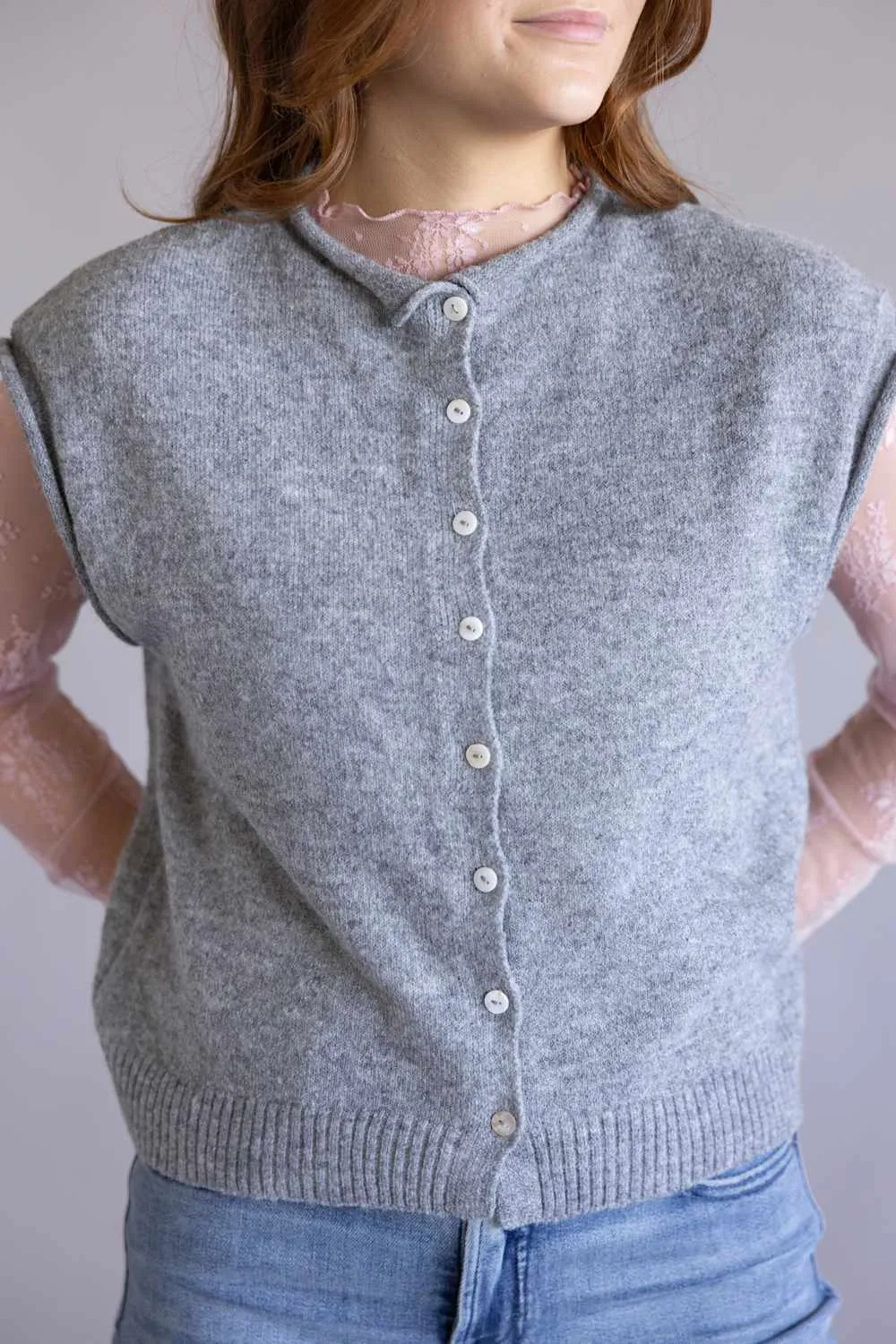 Things Between Piper Vest for Women in Heather Grey | TBW13702-HGRY sold by Glik’s product image thumbnail 3