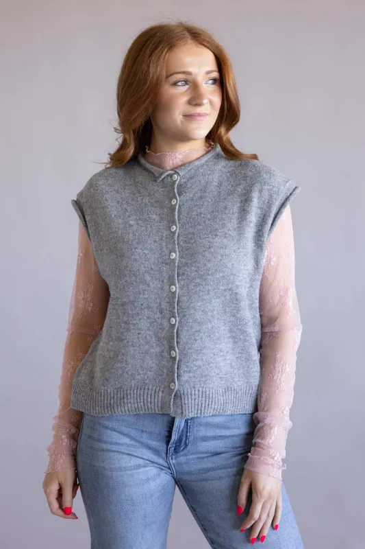 Things Between Piper Vest for Women in Heather Grey | TBW13702-HGRY made by Things Between