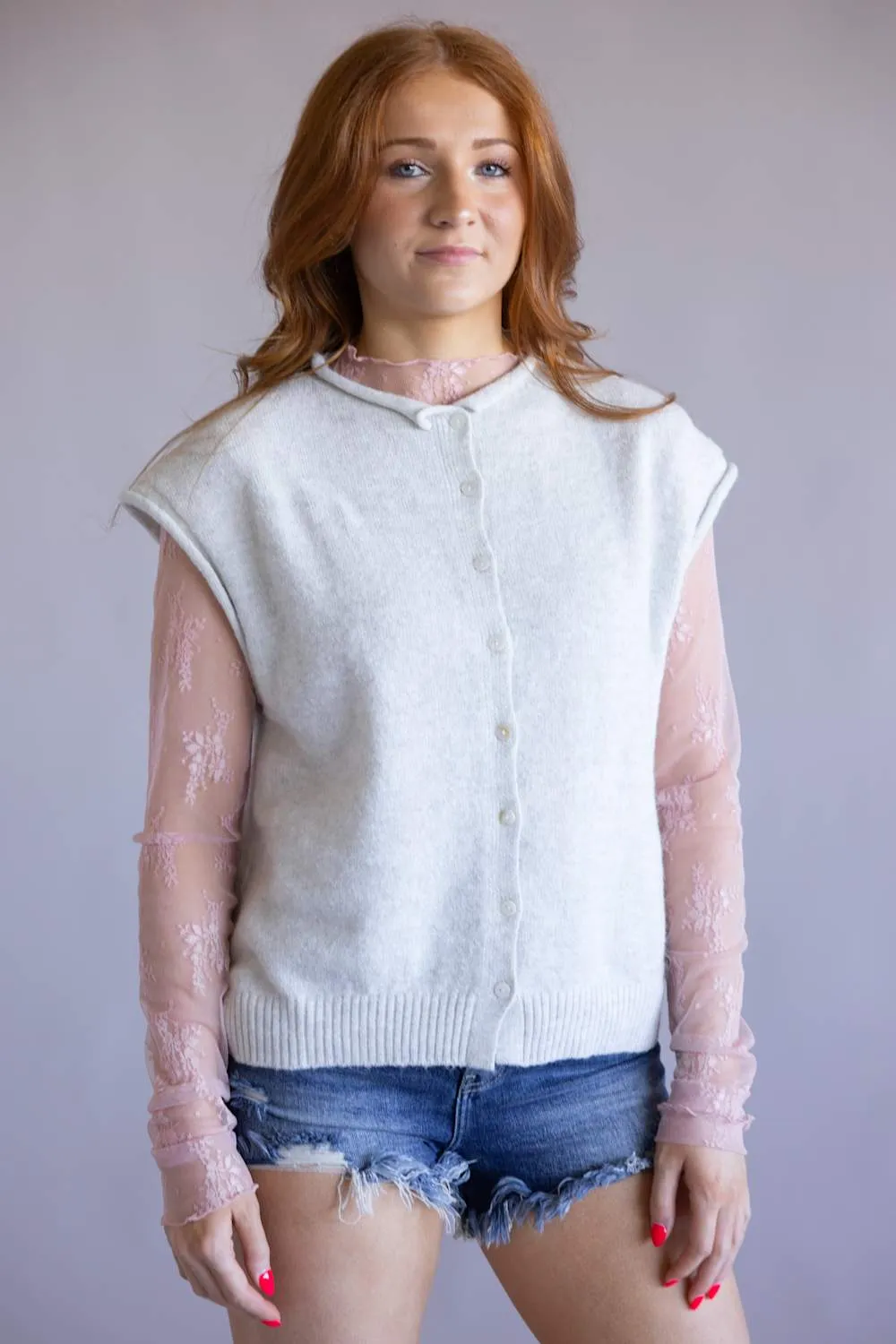 Things Between Piper Vest for Women in Light Grey | TBW13702-LTGRY sold by Glik’s product image thumbnail 2