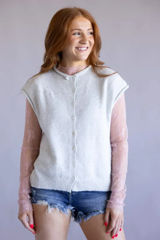 Things Between Piper Vest for Women in Light Grey | TBW13702-LTGRY made by Things Between