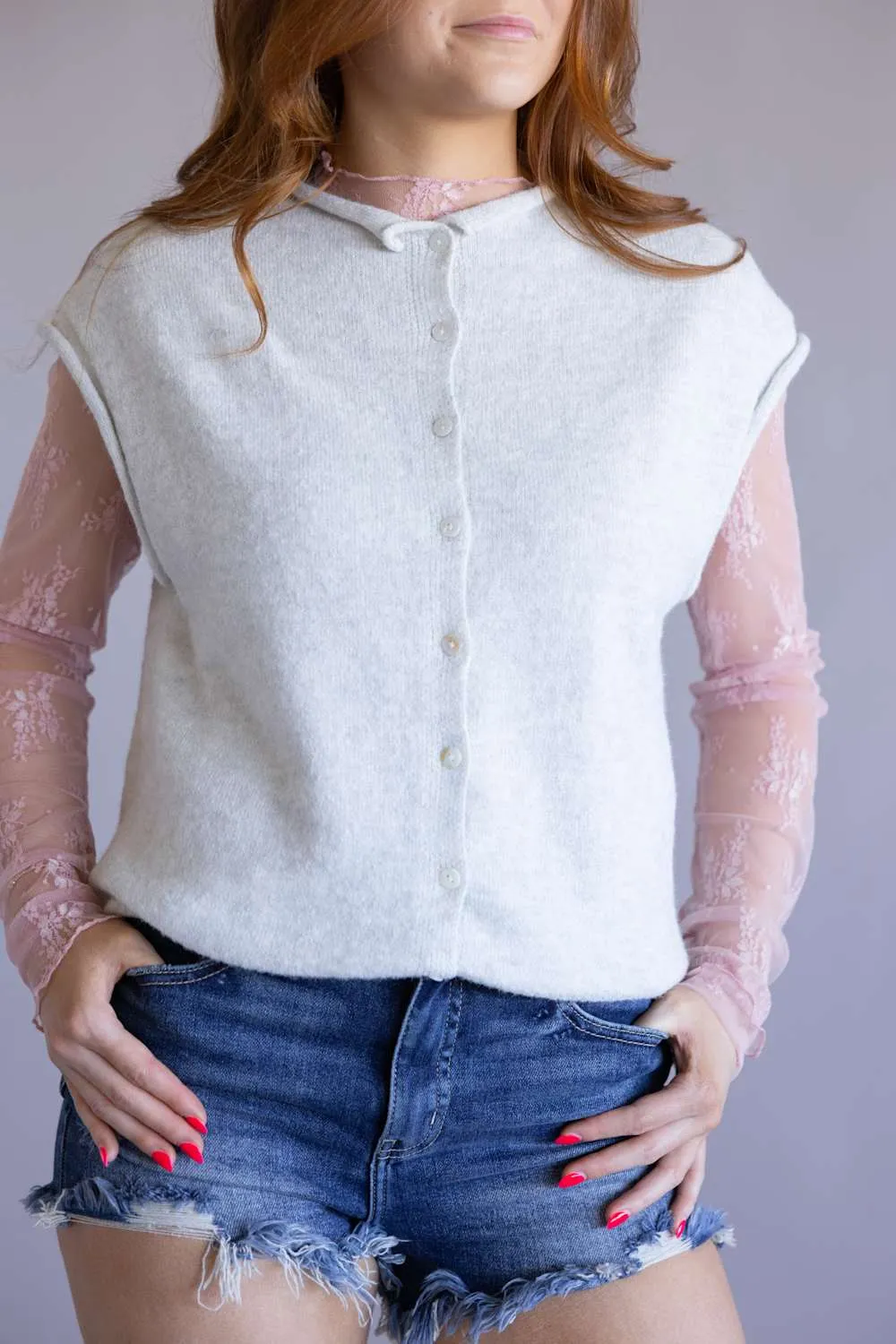 Things Between Piper Vest for Women in Light Grey | TBW13702-LTGRY sold by Glik’s product image thumbnail 3