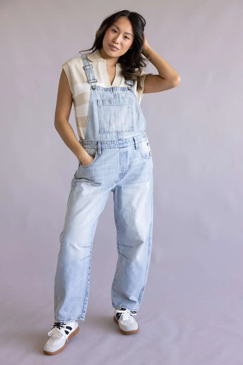 Hidden Classic Cropped Barrel Overalls for Women | HD8133BAC-LT sold by Glik’s product image thumbnail 3