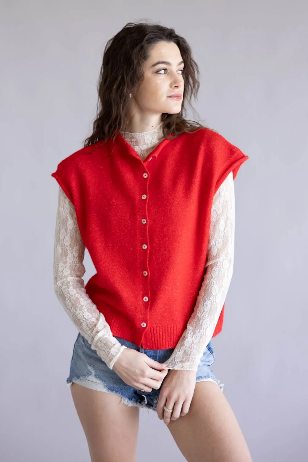 Things Between Piper Vest for Women in Tomato Red | TBW13702-RED sold by Glik’s