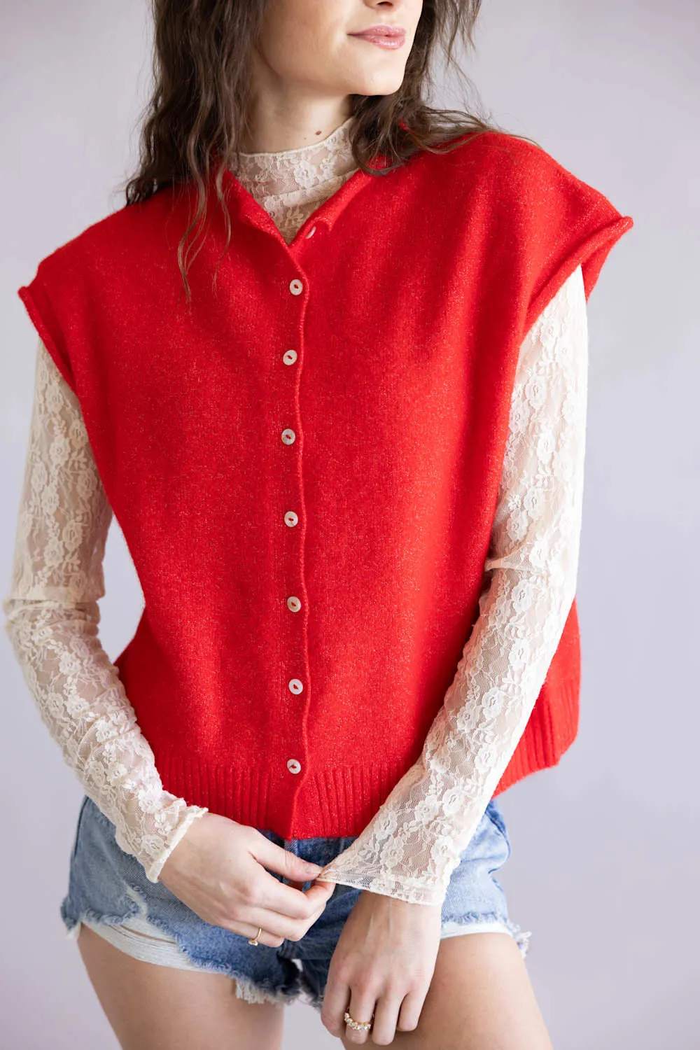 Things Between Piper Vest for Women in Tomato Red | TBW13702-RED sold by Glik’s product image thumbnail 4