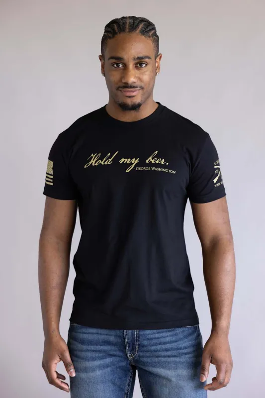 Grunt Style Hold My Beer T-Shirt for Men in Black | GS3832-BLACK made by Grunt Style