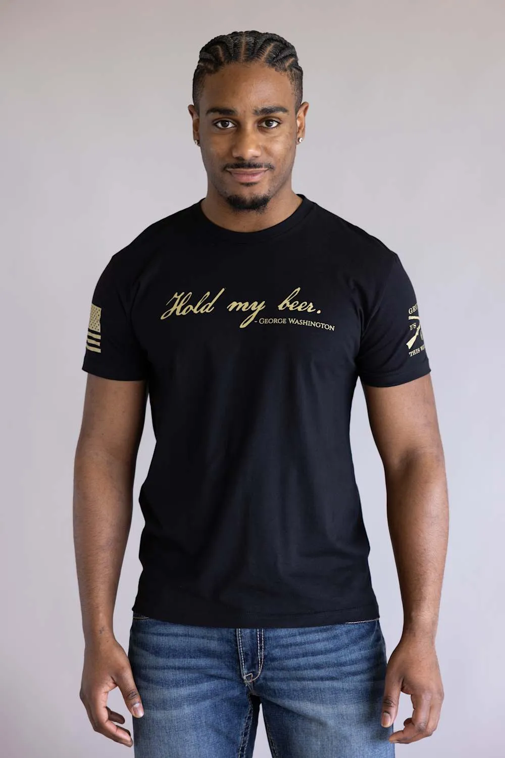 Grunt Style Hold My Beer T-Shirt for Men in Black | GS3832-BLACK sold by Glik’s
