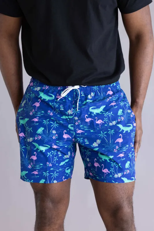 Chubbies Classic Swim Trunks 5.5” Shorts for Men in Swamp & Cirumcstance | 126261-09 BLUE made by Chubbies