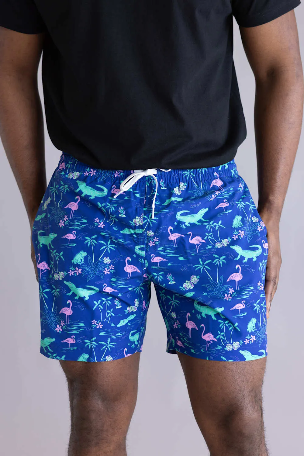 Chubbies Classic Swim Trunks 5.5” Shorts for Men in Swamp & Cirumcstance | 126261-09 BLUE sold by Glik’s