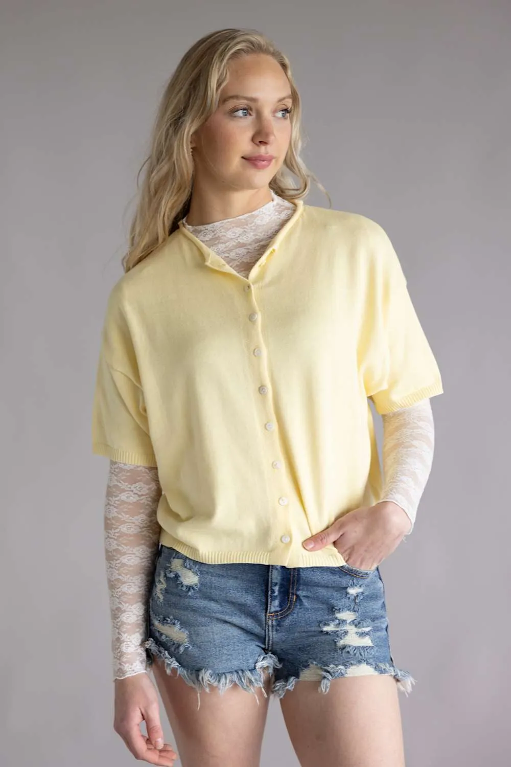 Things Between 1/2 Sleeve Piper Cardigan for Women sold by Glik’s product image thumbnail 2