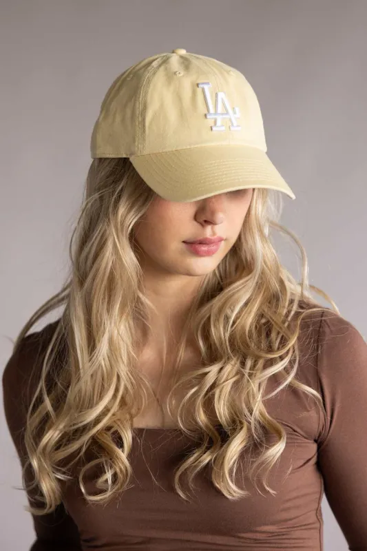 47 Los Angeles Dodgers Clean Up Hat in Butter Yellow | B-NLRGW12GWS-H6 made by 47