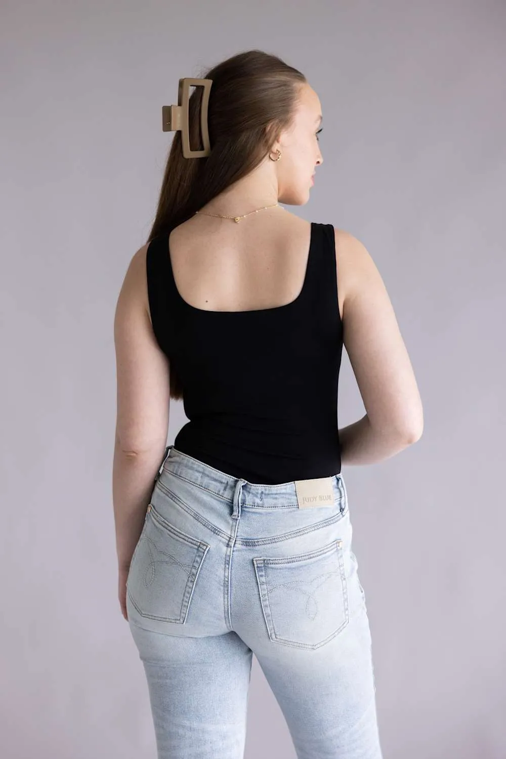 Final Touch Double Layer Tank Top for Women in Black | VT16608-BLACK sold by Glik’s product image thumbnail 4