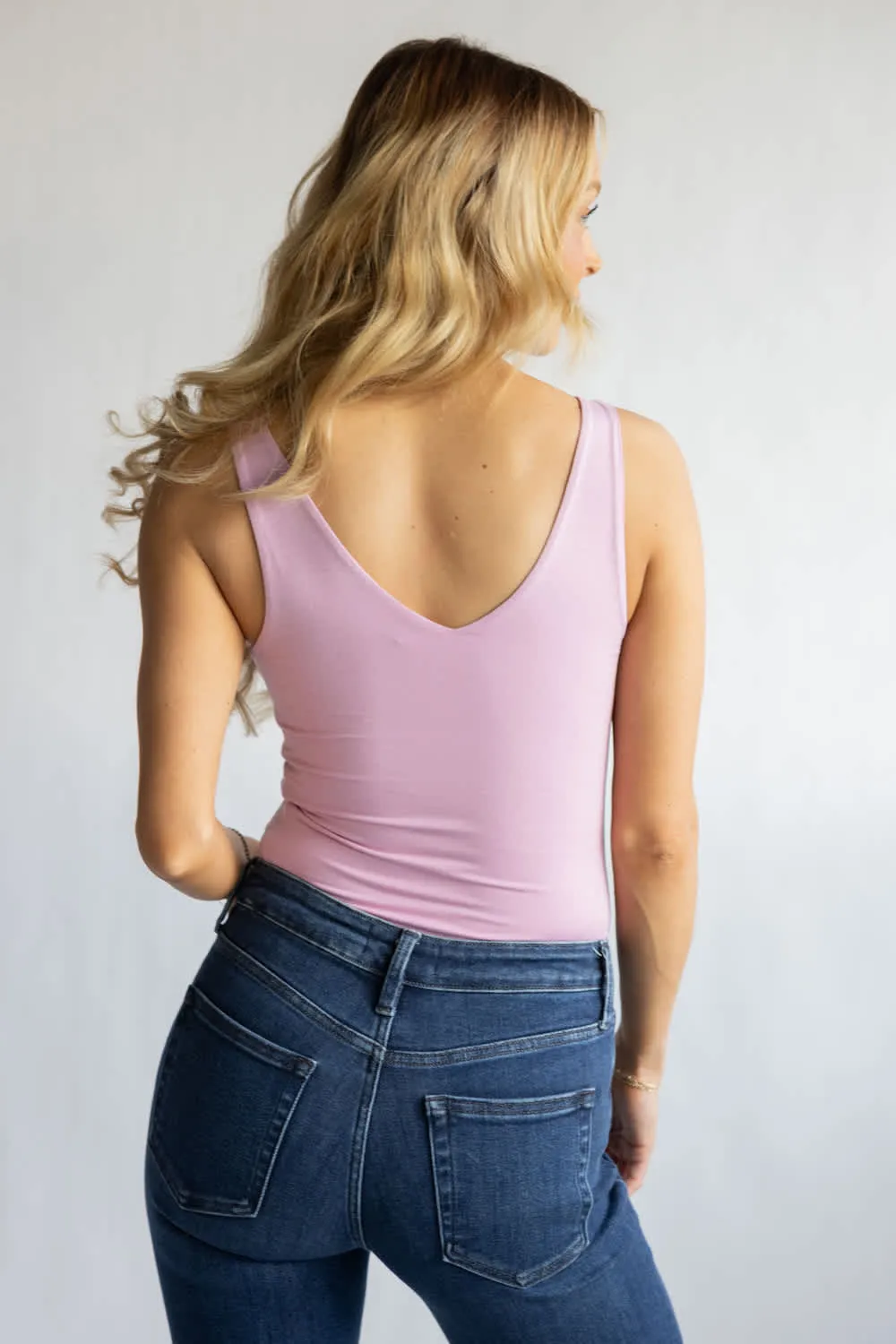 Be Cool Seamless Double Layer Knit Basic Tank Top for Women in Fondant Pink | 18363-FONDANTPINK sold by Glik’s product image thumbnail 3